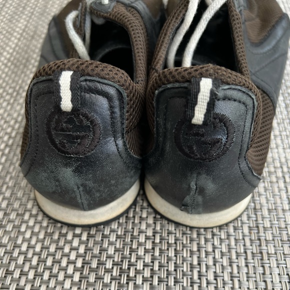 Men’s “GUCCI” Brown Leather/Fabric Sneakers - Picture 5 of 6